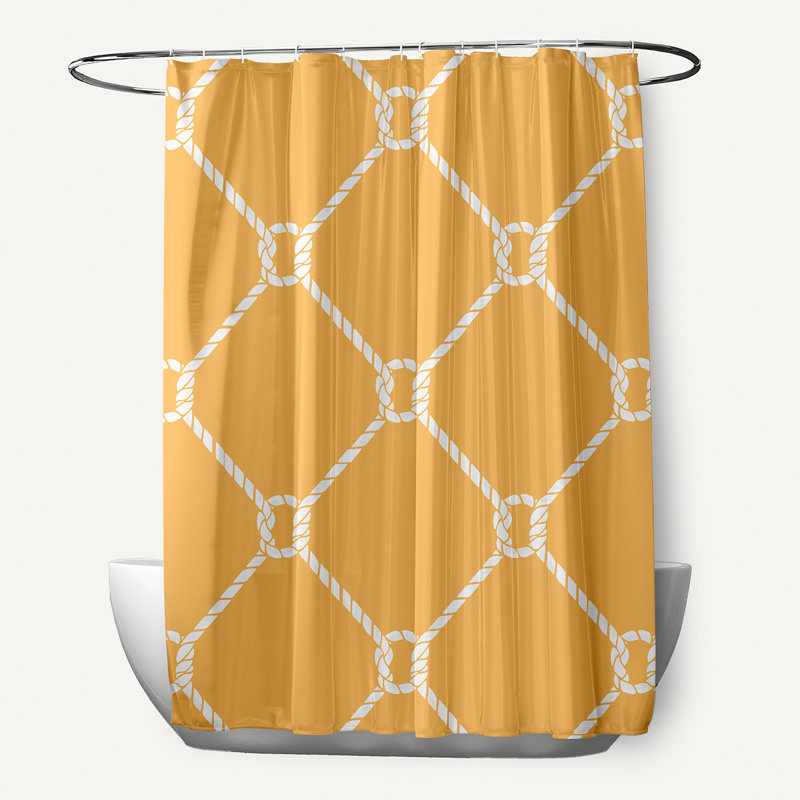 Rideau de douche simple à motif géométrique Farmborough, Jaune