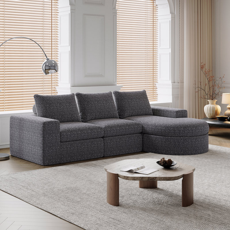Canapé modulaire 99 po Chenille, Gris