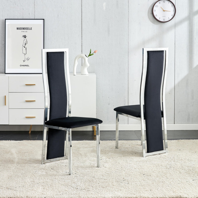 Chaises de salle à manger Hargett Arondell, Noir
