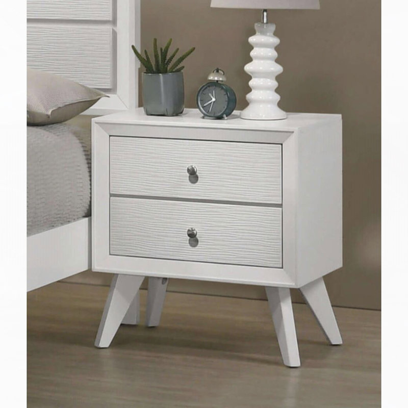 Table de chevet contemporaine contemporaine de couleur blanche 1pc