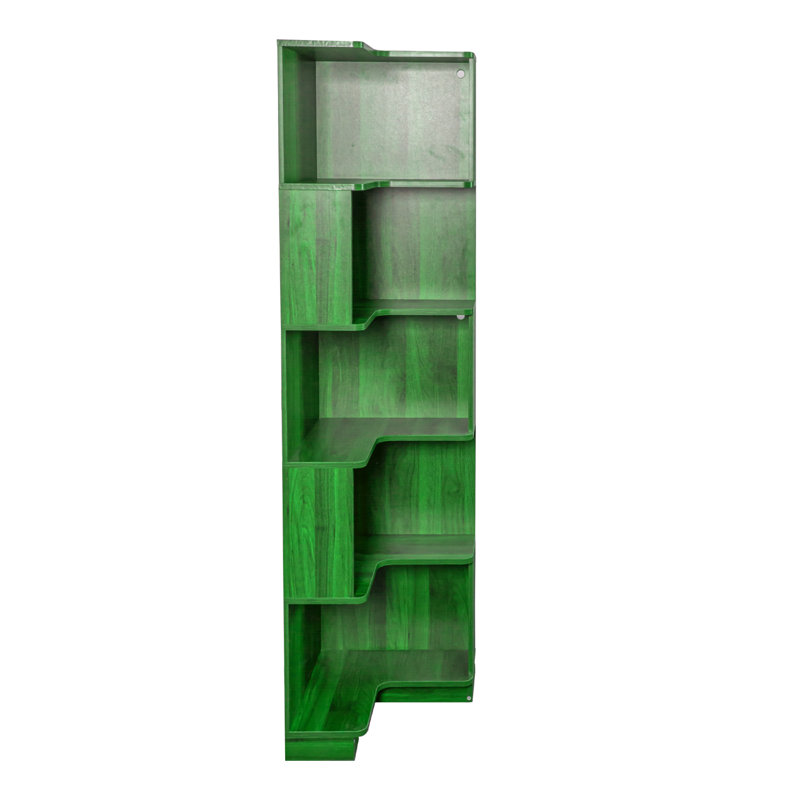 Bibliothèque en L avec lumière DEL, Vert