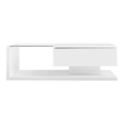 Table basse, brillant, tables d'appoint, tables basses avec verre et effet à DEL