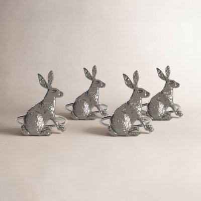 Silver Rabbit Napkin Rings