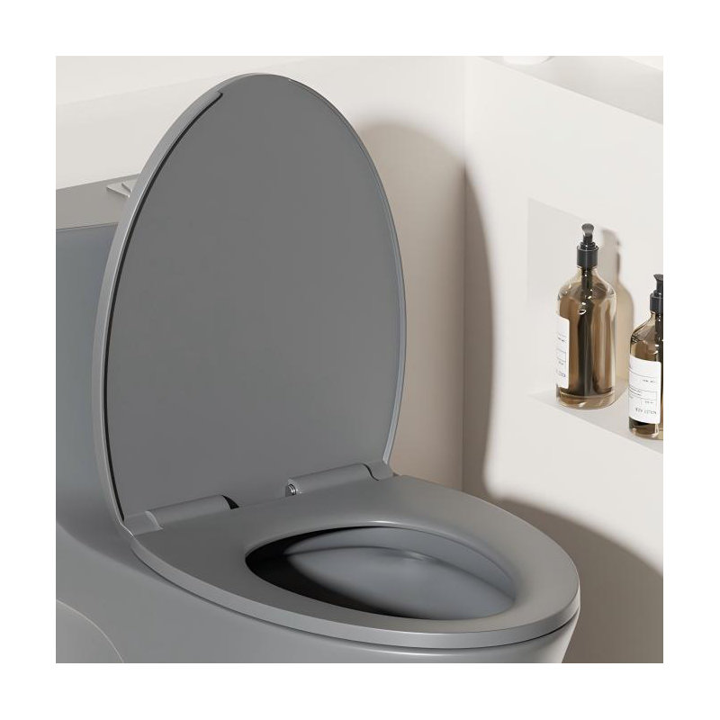 Linea Modern Soft-Close Antimicrobial Toilet Seat Cover, Light Gray