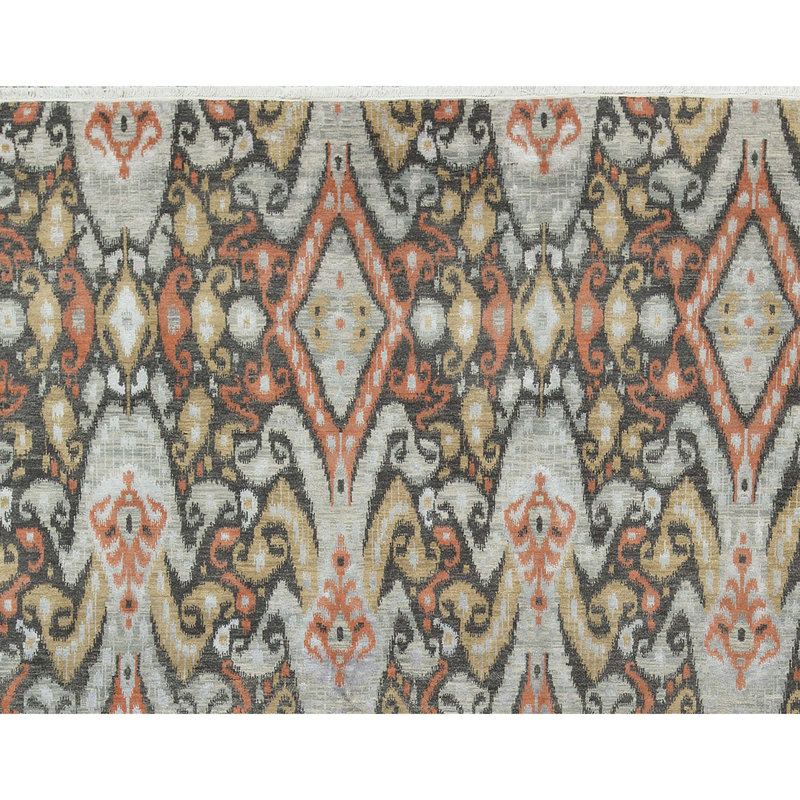 One-of-a-Kind Hand-Knotted High-Quality Beige/Orange/Black Area Rug