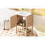 Meuble-lavabo de 51 cm (20 po) de style français, lavabo en céramique, sur pied, porte à fermeture douce, design compact, poignées rétro, délicates rayures sculptées, lavabo lisse, robinetterie de 3,5 cm (1,37 po) non incluse.