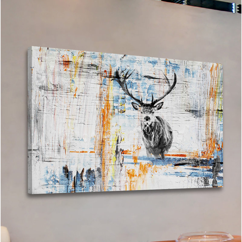 « Staring Deer » par Parvez Taj, reproduction d'art sur toile tendue, H 40 po x l 60 po x P 1,5 po