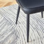 Ensemble de table et de chaises. Ensemble de salle à manger moderne en MDF à motif de marbre noir - 55 po x 31,4 po avec 4 chaises en polyuréthane noir avec un motif à rayures verticales sur le dossier et des pieds en métal noir. Convient pour la cuisine, la salle à manger, etc.-244753070