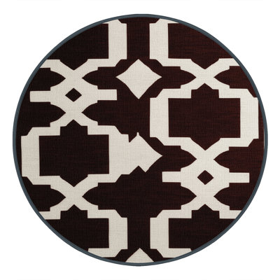 Machine Washable Trellis Black Area Rug