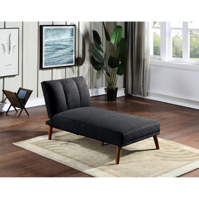 Contemporary Chaise With Fibers And Cushion Solid Wood Legged Bed For Comfort