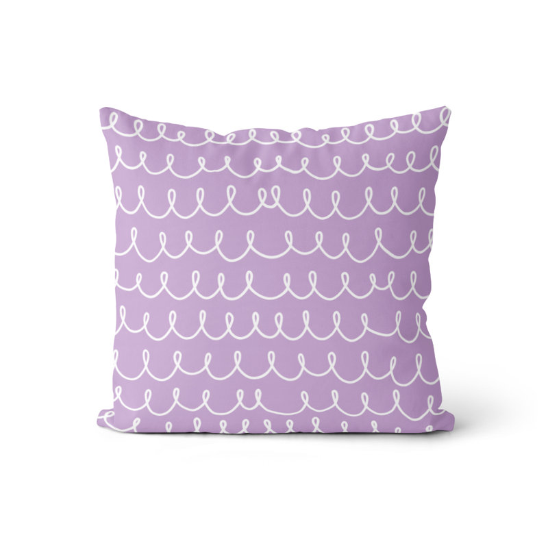 Housse et insert d'oreiller carré, Lilas/blanc