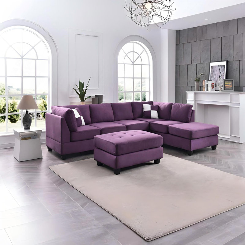 Canapé modulaire (sans repose-pieds), mauve