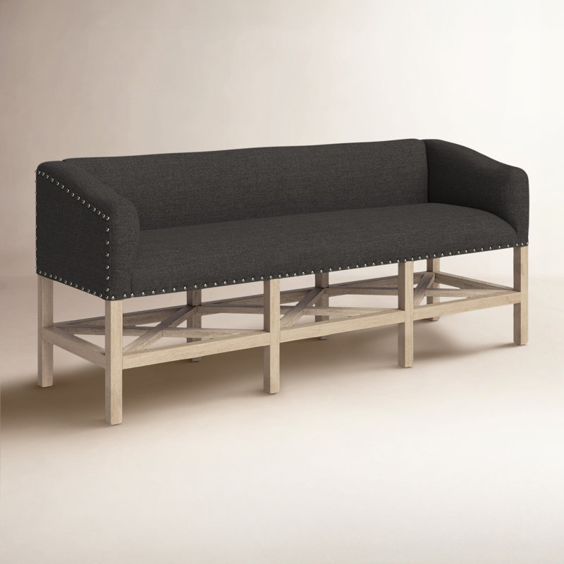 Upholstered Bench, Dark Gray
