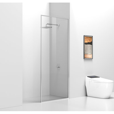 35'' - 35.38'' W x 76'' H Framed Fixed Glass Panel with Clear Glass