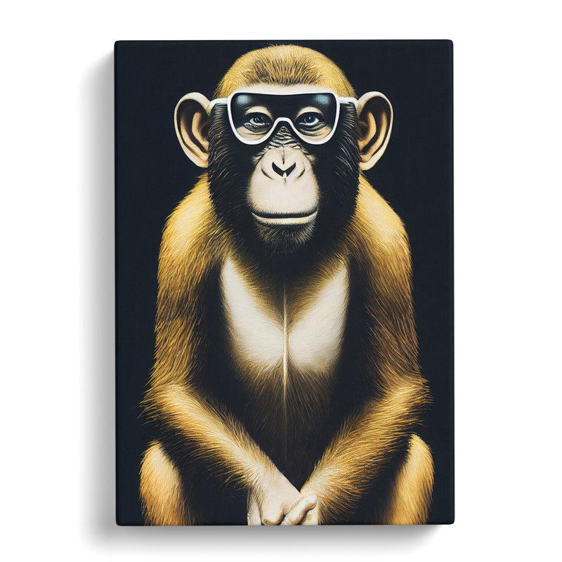 Clever Monkey - Wrapped Canvas, 60cm H x 40cm W