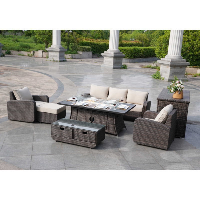 6 - Person Patio Conversation Set with Cushions