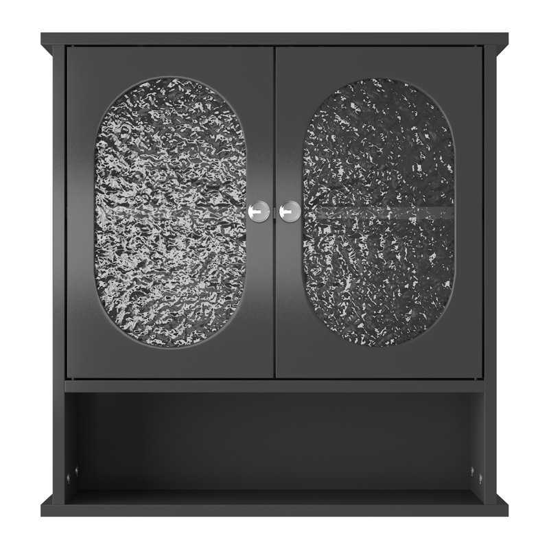 Armoire de salle de bain murale blanche, Noir