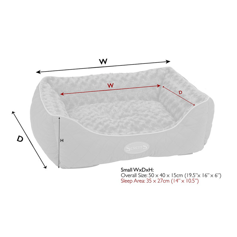 Wilton Polyester Pet Bed, Brown/White, 16cm H x 50cm W x 40cm D