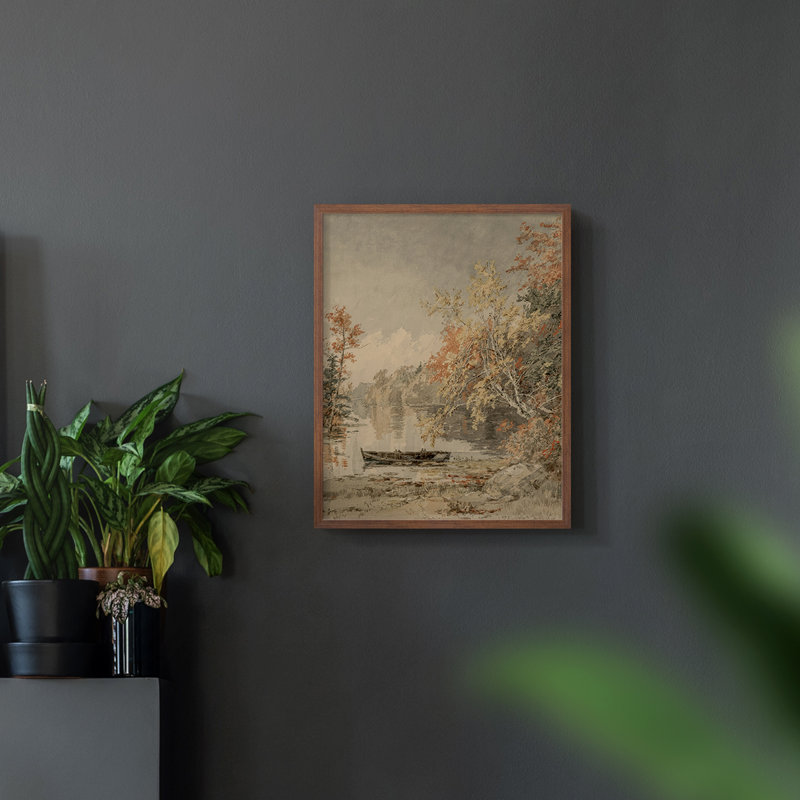 "Vintage Landscape CLXVII" sur, Noyer, H 10 po x l 8 po