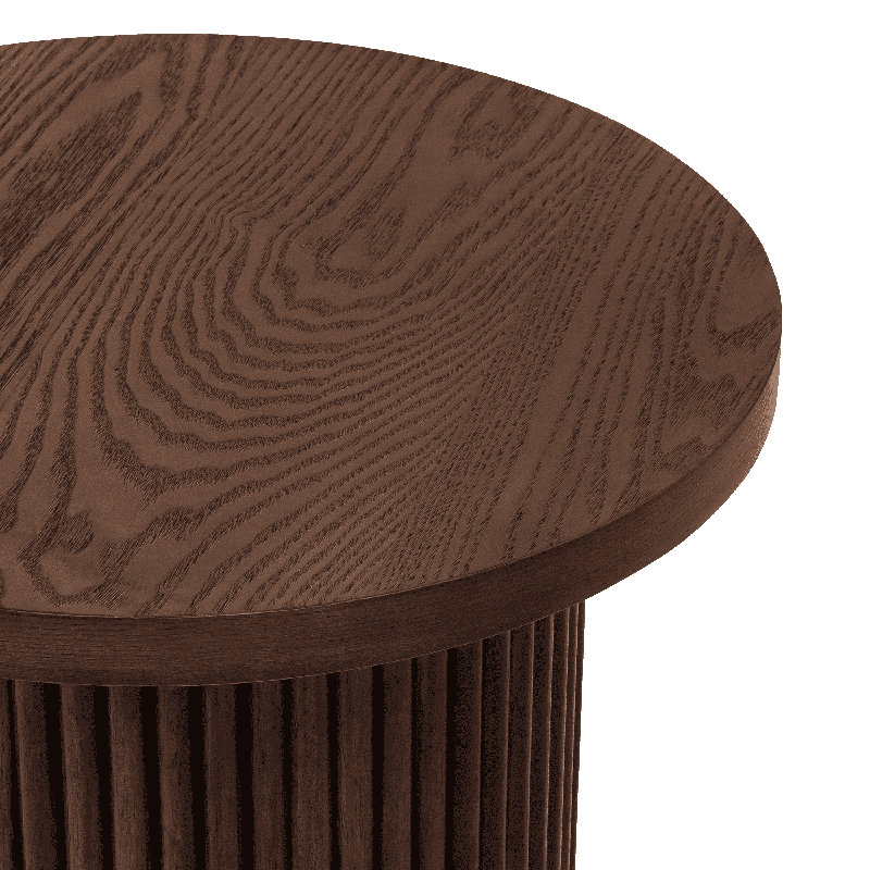 Table de bout ronde 22 po Ansel, Brun
