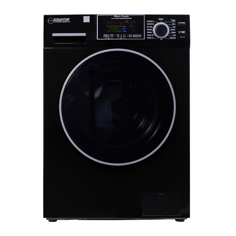 Equator All-in-One Washer Dryer VENTLESS/VENTED PET cycle 1.62cf/15lbs 110V , Black