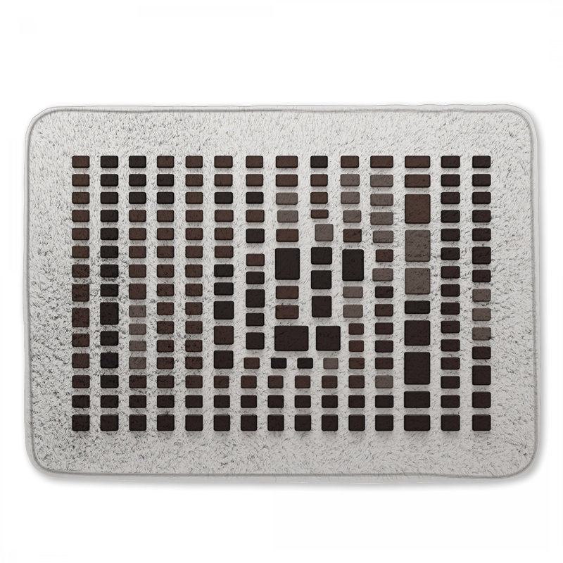 Brown Rectangular Grid Bath Mat, 24in W x 17in L