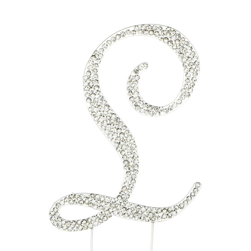 Surmatelas à gâteau "en l" rhinestone, Argent