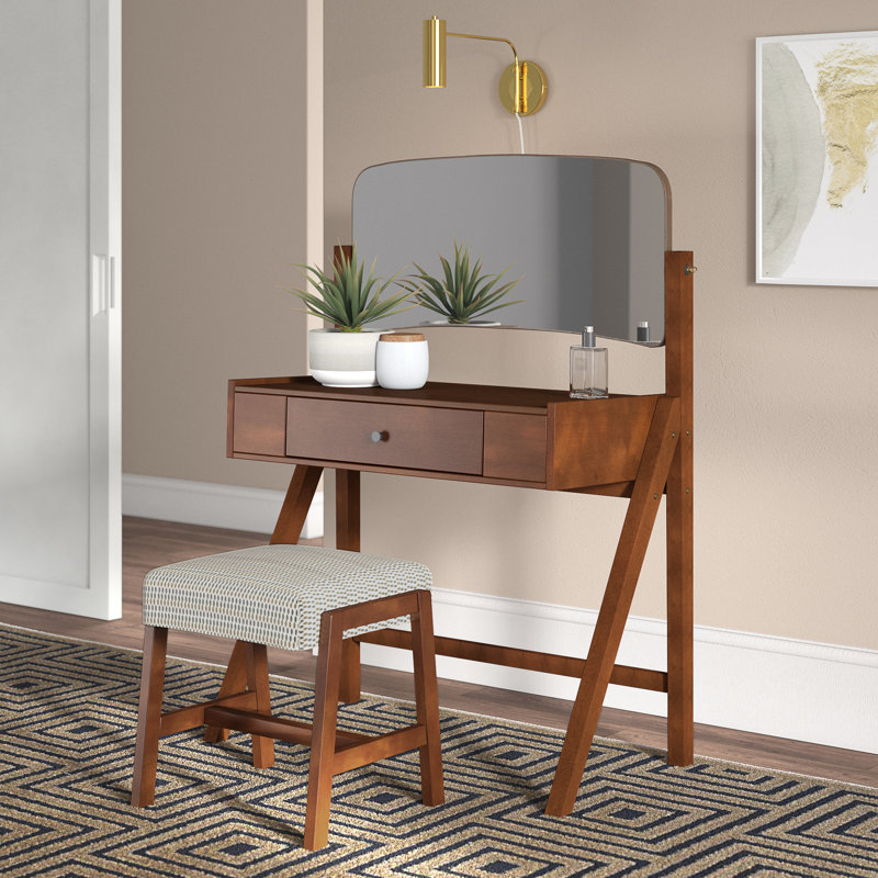 Ensemble coiffeuse et miroir Boka