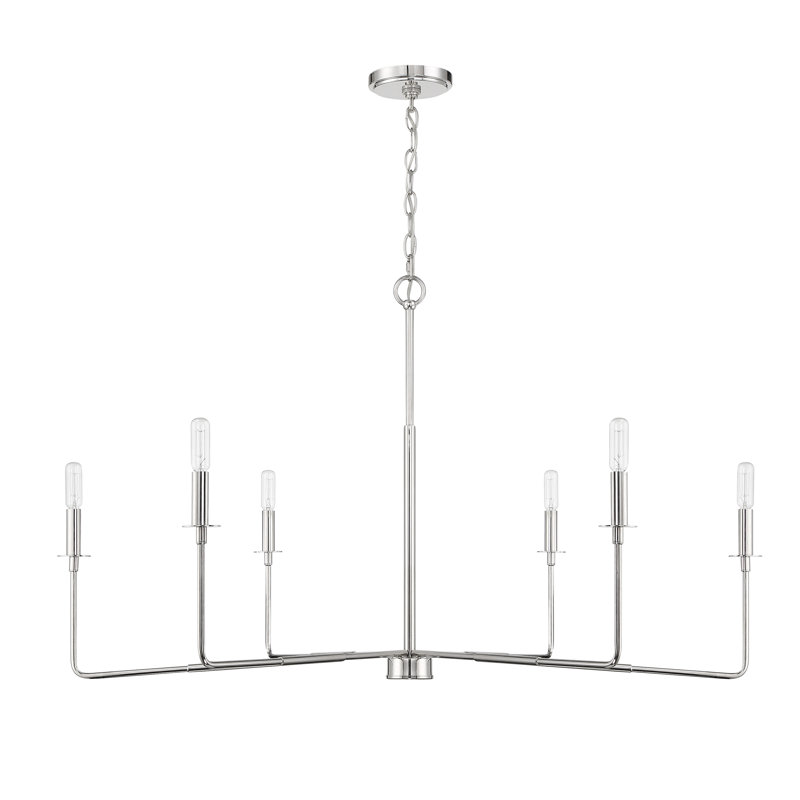 Alysa 6-Light Chandelier, Nickel poli