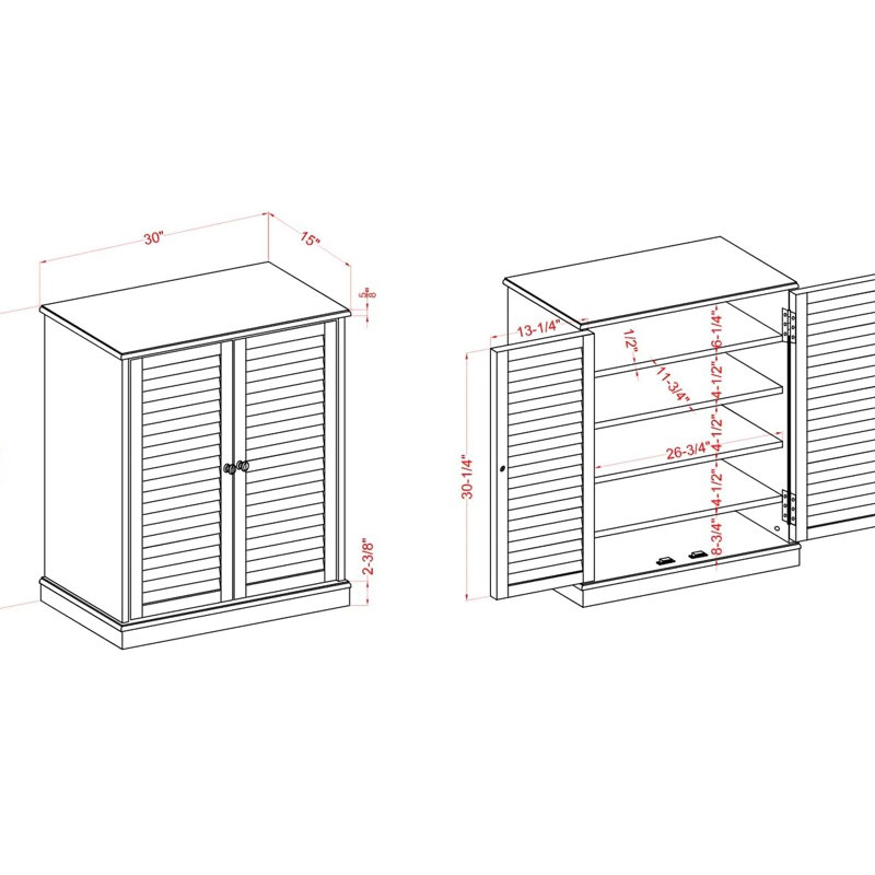Armoire contemporaine avec rangement à chaussures de style transitionnel avec options de tablettes réglables et portes avec finition de tablettes