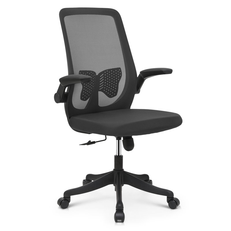 Chaise de bureau ergonomique réglable avec dossier Lac, Noir