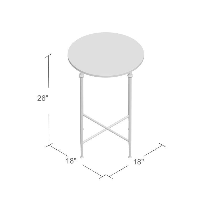 Table d'appoint en marbre Eastchester, Beige / Brun