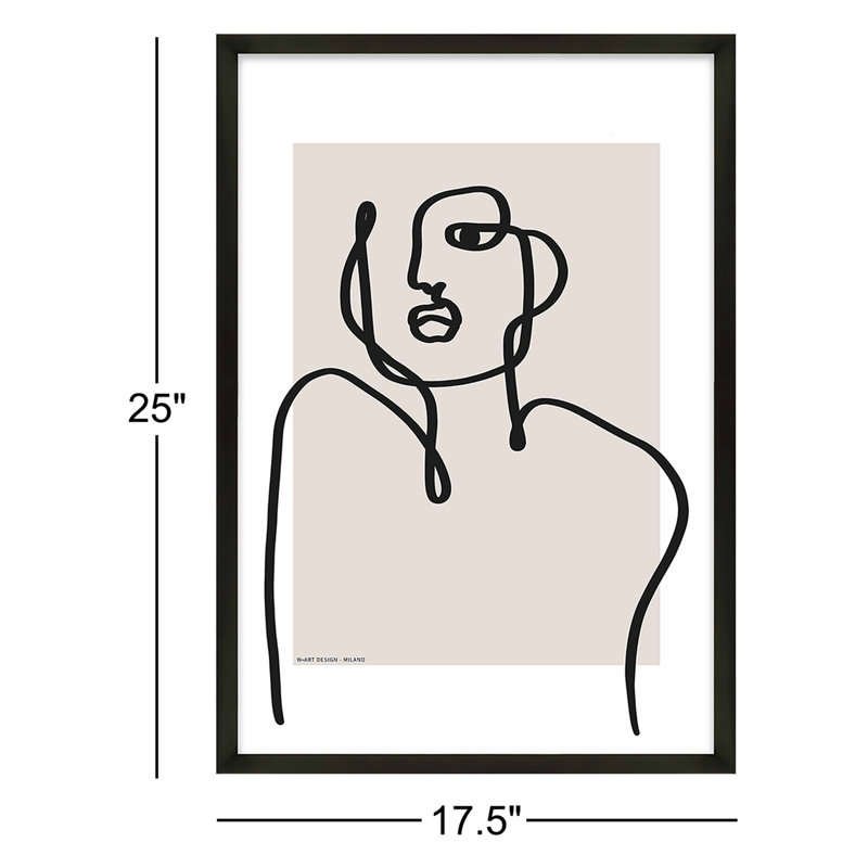 Figure And Form Print by Romina Gadler, 25" H x 17.5" W x 1.25" D, Black Framed Paper