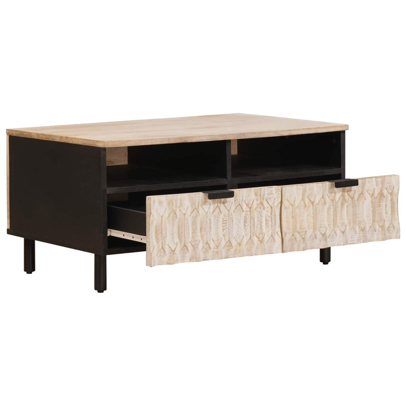 Coffee Table with Storage, White