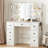 Makeup Vanity Desk With 10 Light 3 Lighting Modes Brightness And Mirror And Power Outlet