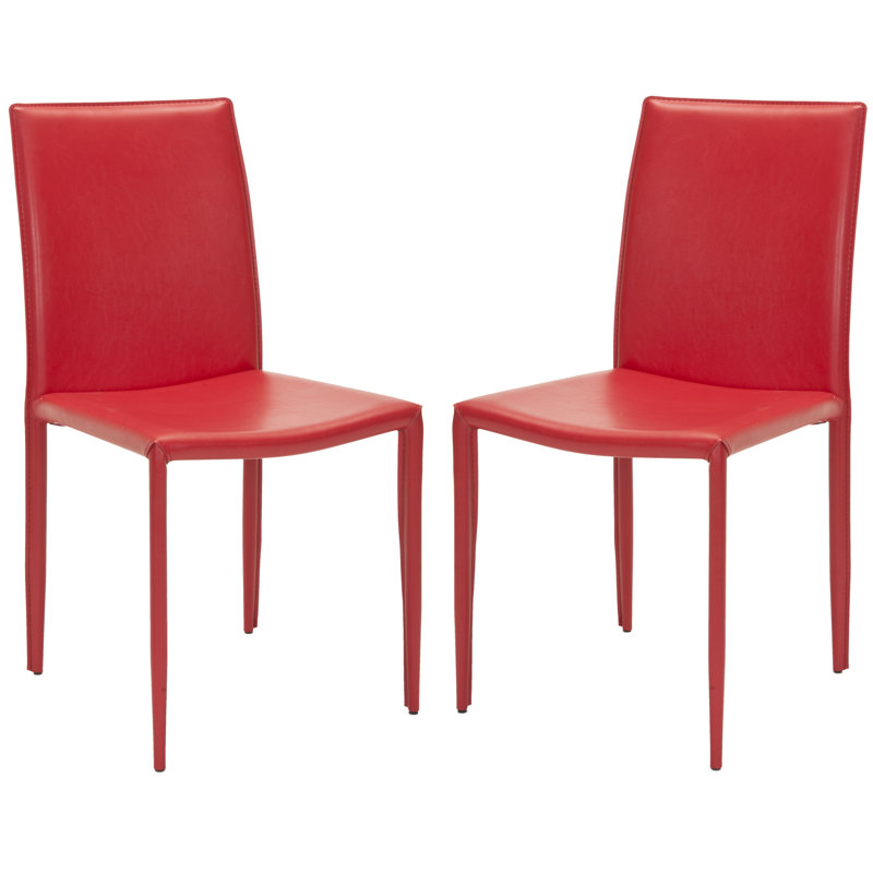 Dous 18.9'' H Upholstered Parsons Chair, Red