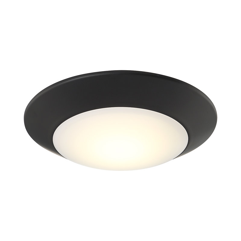 Maislynn Acrylic LED Flush Mount in Black, Black