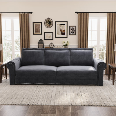 93.7" King - Size 31 Convertible Sleeper Grey Velvet With Comfortable Support And Space Saving Solution Quick Setup
