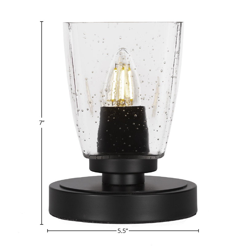 Whitmire Accent Lamp Shown In Matte Black Finish With Glass, Clear