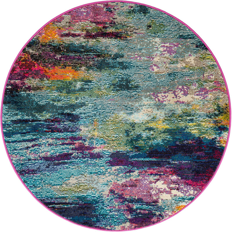 Prismatic Abstract Indoor Rug, Round 4'1"