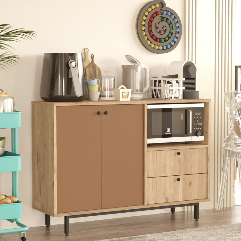 Armoire polyvalente Colesen, H 33,46 po x l 47,24 po x P 13,98 po, Brun / Beige