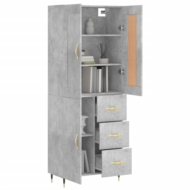Turien 69.5cm Sideboard, Concrete Grey
