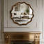 Miroir décoratif rond en bois noir noyer ondulé, pour chambre à coucher, salle de bain, salon, entrée-72892053-76357587