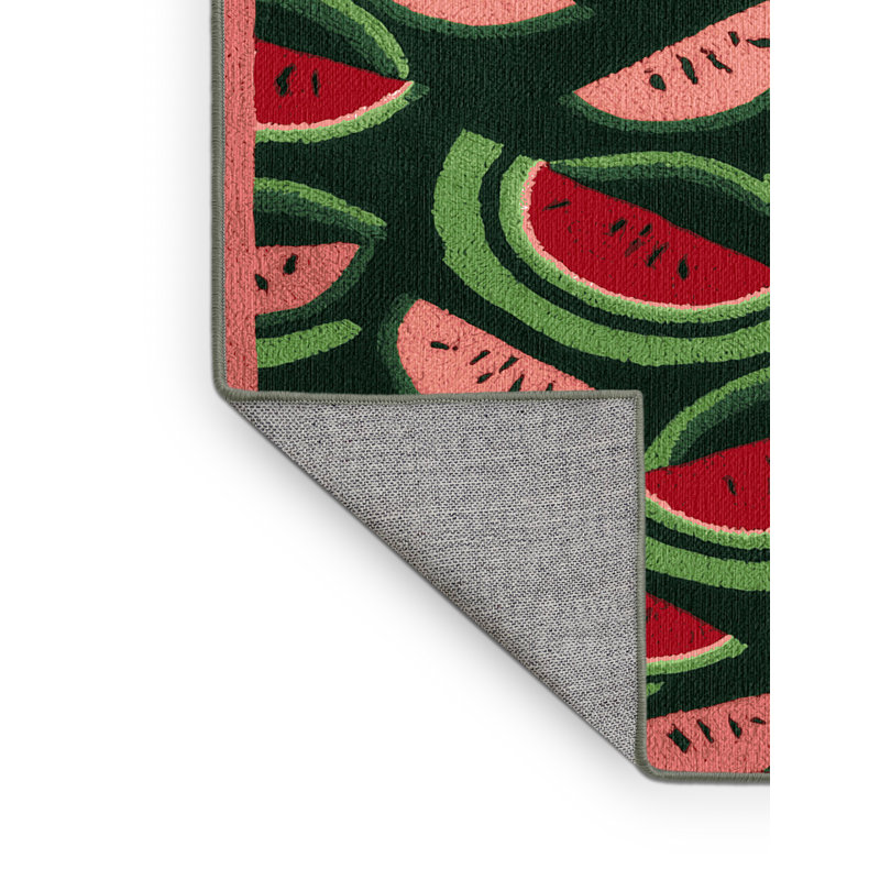  Tapis lavable à motif de fruits melon, Rond 5 pi