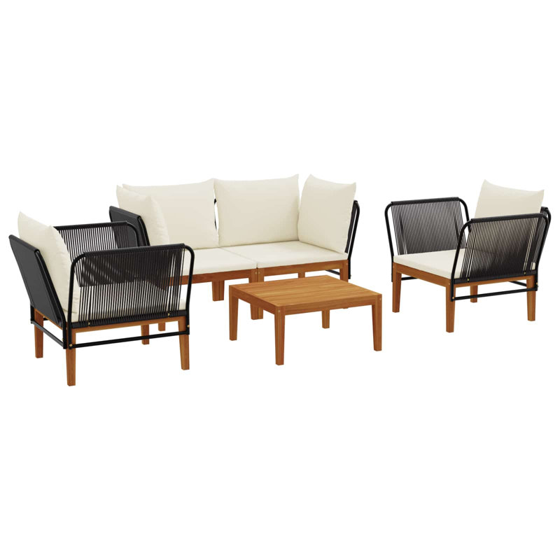  Garden Lounge Set Solid Acacia Wood & Rope Sofa Outdoor Furniture Patio