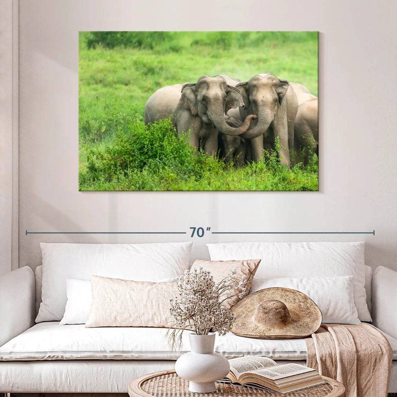 Brampt Asian Elephant Huddle, 32" H x 48" W