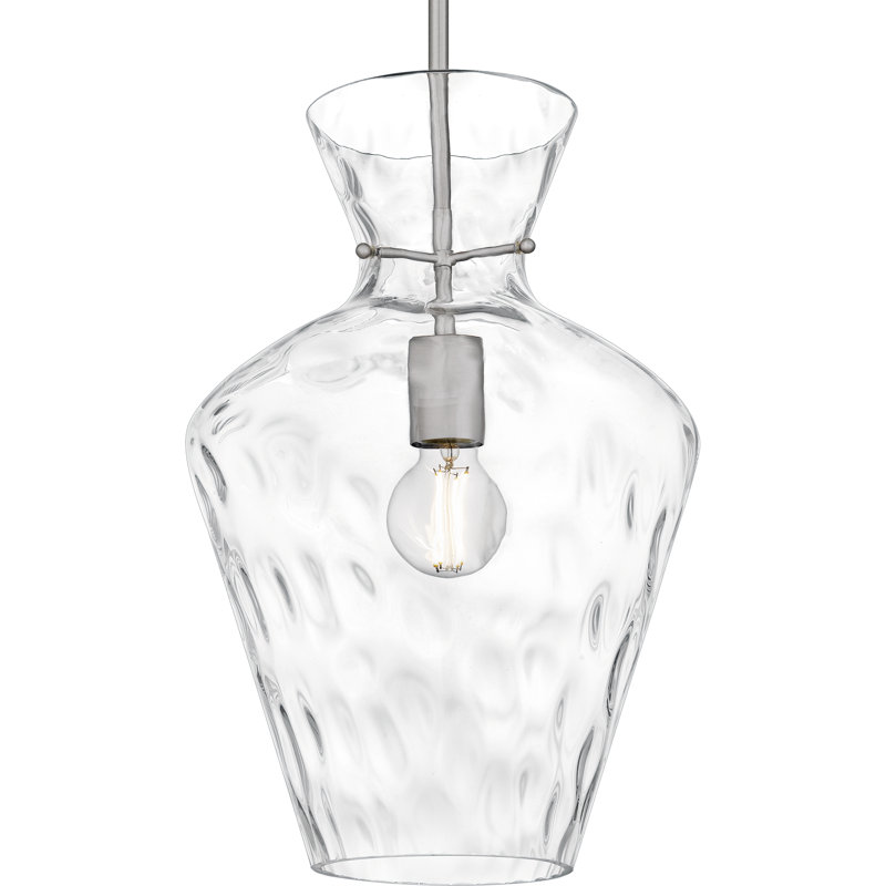 Luminaire suspendu 1 lumière Hollis, Nickel brossé