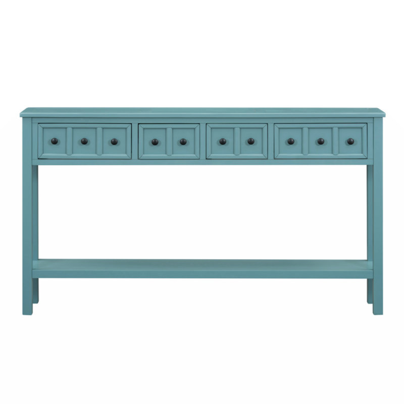 Breeannah Solid Wood Single Coffee Table, Turquoise Green
