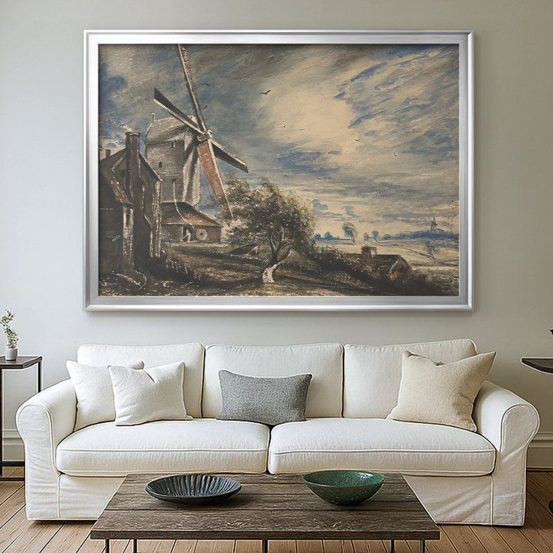 Un moulin à vent (ou un moulin à vent près de Brighton) - John Constable - Toile tendue avec châssis, c. 1824, 26,5 x 36,5