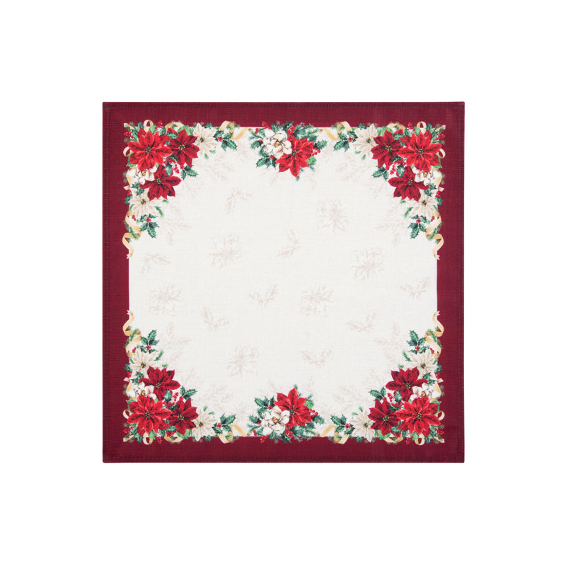 Aamira Poinsettia Garland Floral Square Napkin